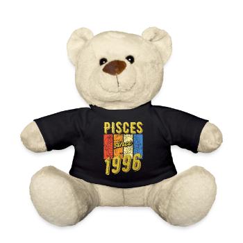 Poissons 1996 Anniversaire Zodiac Cadeau - Nounours - noir - Devant