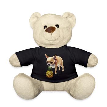 Chihuahua mit Ananas - Teddy - Schwarz - Vorne