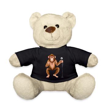 Singender Affe - Teddy - Schwarz - Vorne