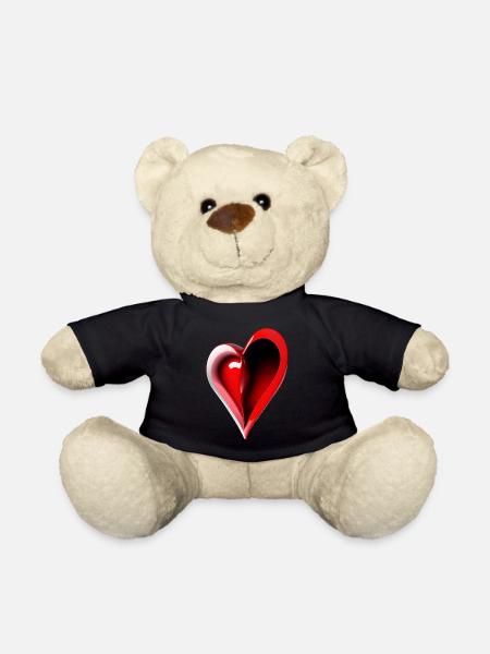 abstraktes Herz - Teddy - Schwarz