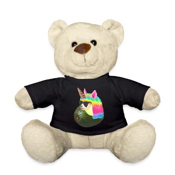 Happy Unicorn Avocado - Teddy Bear - black - Front