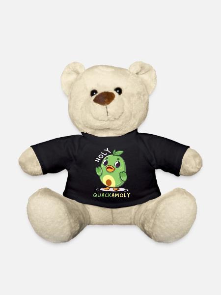 Avocado Holy Quackamoly Vegan Duck Fun - Teddy Bear - black