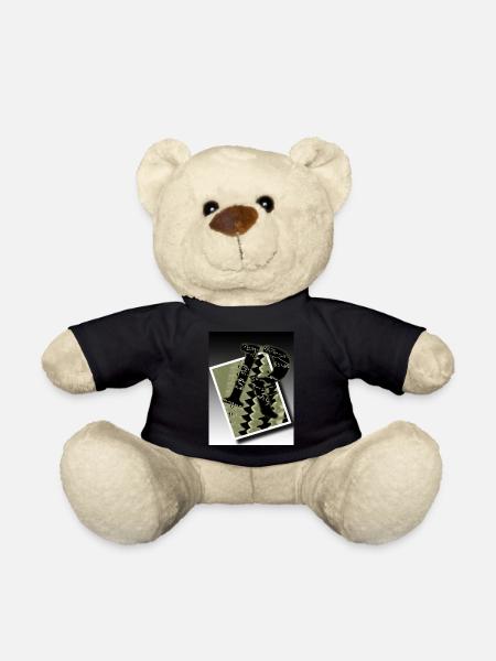 R Letter Design R - Teddy Bear - black