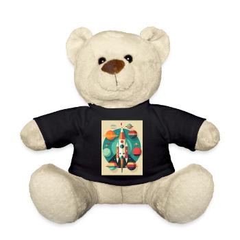 Rocket Launch Raketenstart - Teddy Bear - black - Front
