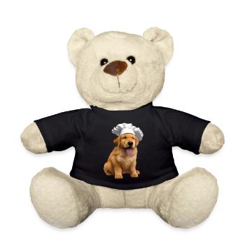 Golden Retriever Dogs Gastronom Puppy Cooking - Teddy Bear - black - Front