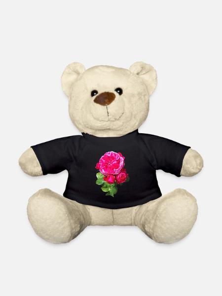 Pink spring rose - Teddy Bear - black