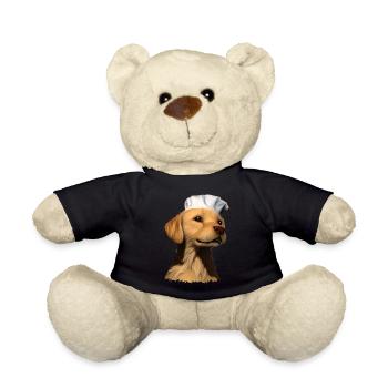 Golden Retriever Cooking Dogs Gastronom Puppy - Teddy Bear - black - Front
