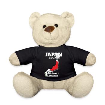 Japan Bound Country Travel Japanese Flag Vacation - Teddy Bear - black - Front