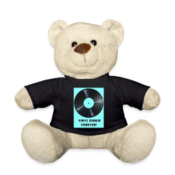 Vinyl Junkie forever - hellblau - Teddy - Schwarz - Vorne