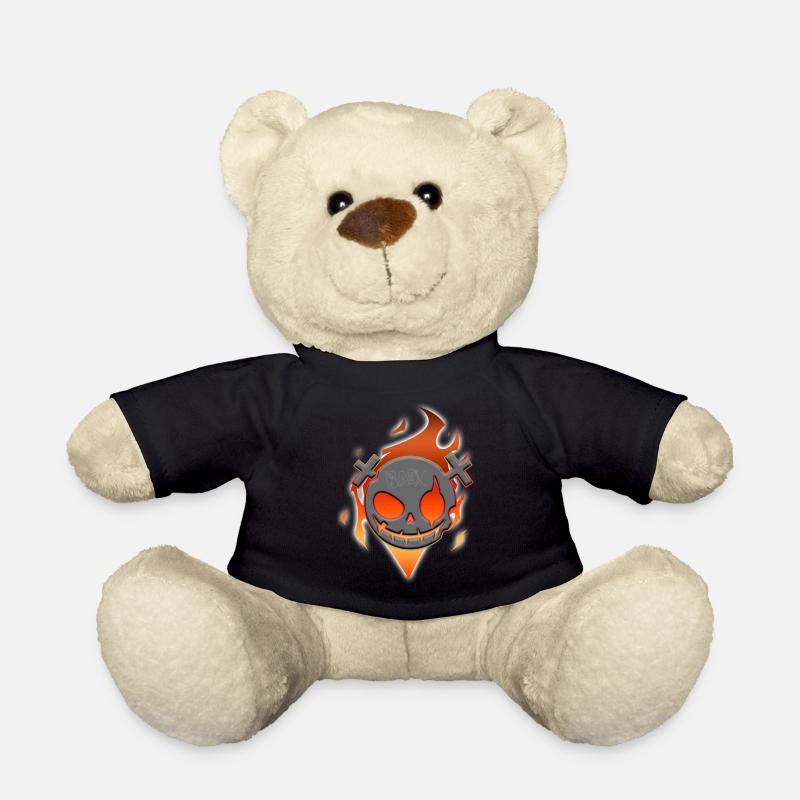 Crâne de flamme comique - Nounours - noir
