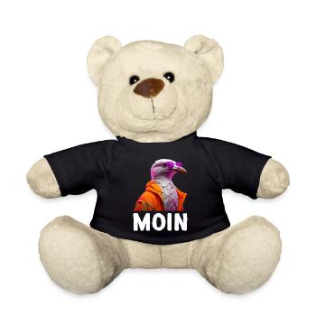 Möwe mit Sonnenbrille Moin Coole Möwen Seevogel - Teddy - Schwarz - Vorne