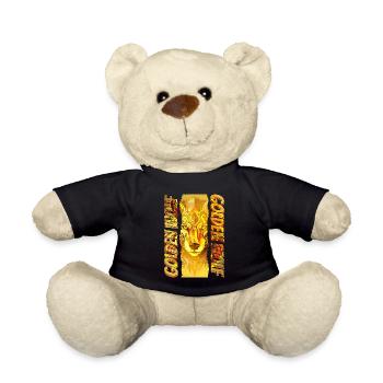 Wolf Wolfskopf Gold Mystisch Natur Wildnis Kunst - Teddy - Schwarz - Vorne
