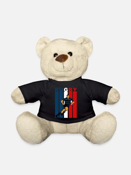 Rugby player on a tricolour background - Teddy Bear - black
