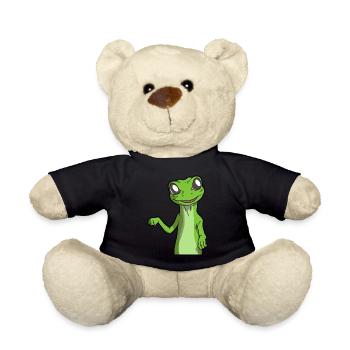 Gecko | Amphibien Haustier Tiere Eidechse Geschenk - Teddy - Schwarz - Vorne