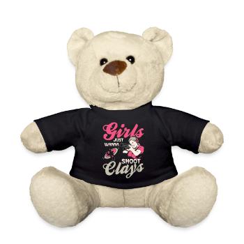 Girls Just Wanna Shoot Clays Trapshooting Skeet Sh - Teddy - Schwarz - Vorne
