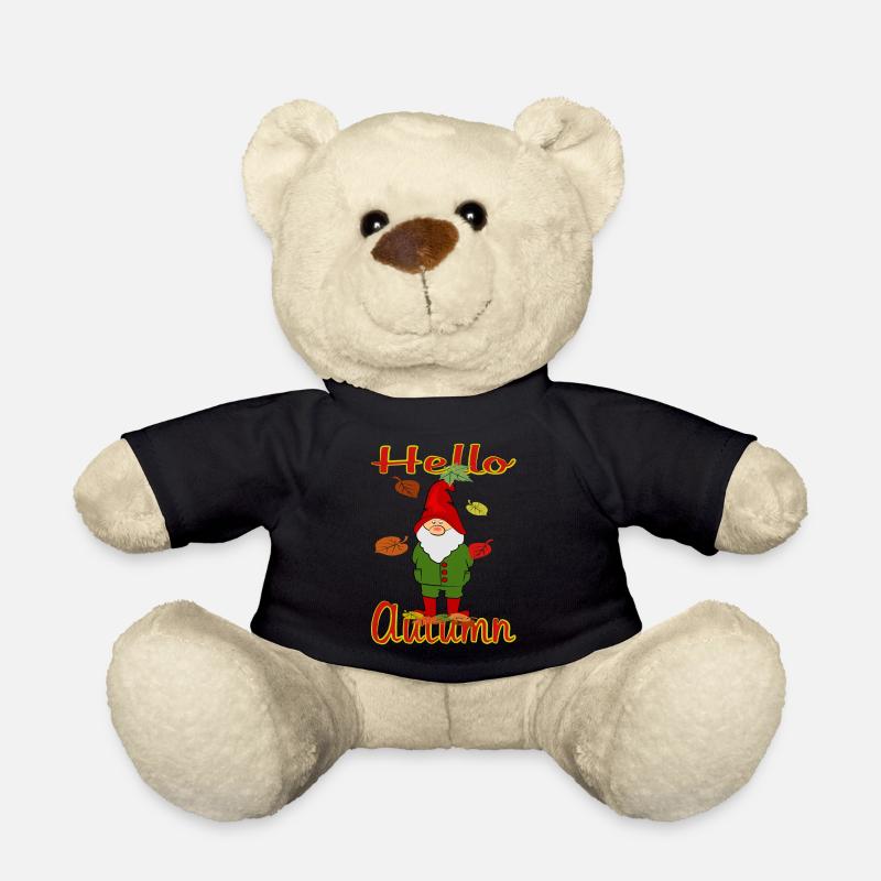  Wichtel mit Herbstlaub - Teddy - Schwarz