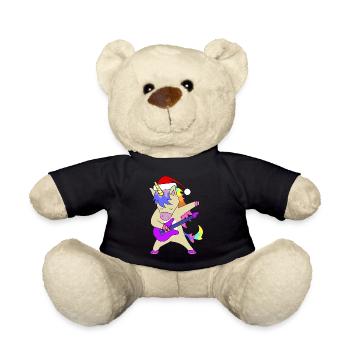 St. Nicholas Guitar Unicorn | Christmas, Gift - Teddy Bear - black - Front