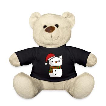 Chat mignon en forme de bonhomme de neige, chats Kawaii - Nounours - noir - Devant