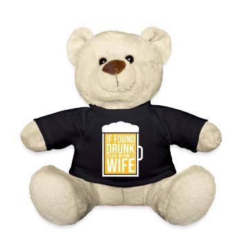 Si vous êtes trouvé ivre, veuillez retourner à la blague du mari de la femme - Nounours - noir - Devant