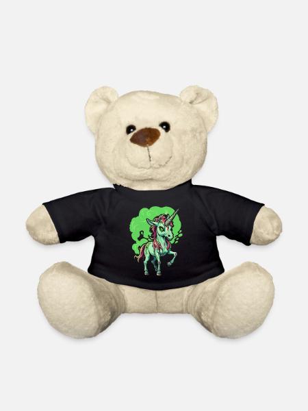 Zombie Einhorn Illustration - Teddy - Schwarz