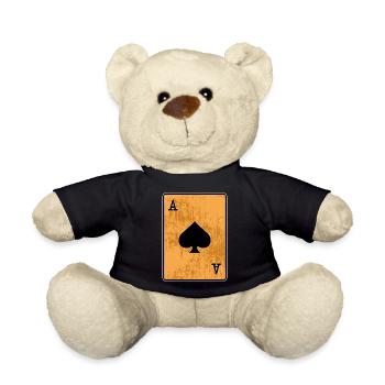 Jackpot Casino Gambling Poker Card Game Poker Round - Teddy Bear - black - Front