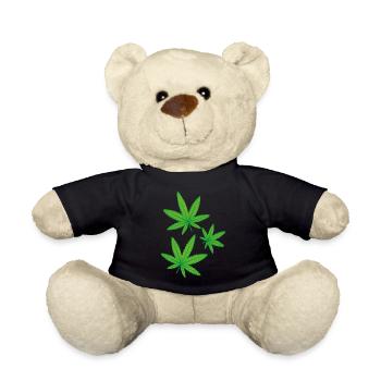 Feuilles de cannabis vertes - Nounours - noir - Devant