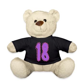 18. 18 JAHRE ALT. 18. JAHRESTAG. 18. GEBURTSTAG. - Teddy - Schwarz - Vorne