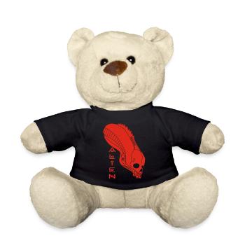 Red Alien Skull - Teddy Bear - black - Front