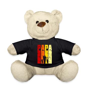 Papa 3 Kinder stolzer - Teddy - Schwarz - Vorne