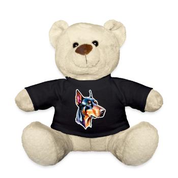 Dobermann Wasserfarben - Teddy - Schwarz - Vorne