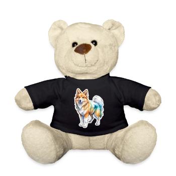 Icelandic dog watercolors - Teddy Bear - black - Front