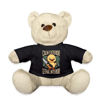 Ruhiges Äußeres Tödliches Interieur Kawaii Ente & Messer - Teddy - Schwarz - Vorne