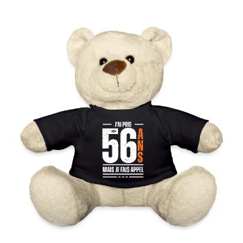 jai 56 ans / t-shirt 56 ans / cadeau 56 ans - Nounours - noir - Devant