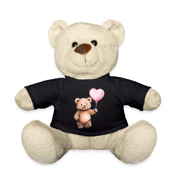 Heart Balloon Teddy - Teddy Bear - black - Front