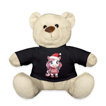 Unicorn Christmas - Teddy Bear - black - Front
