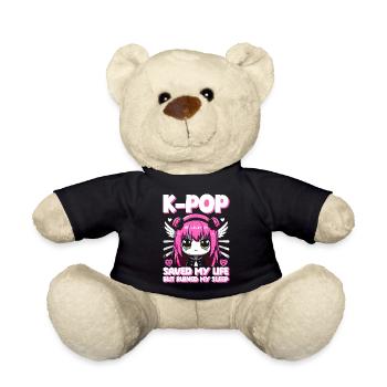 Kawaii K-Pop Saved My Life, Ruined My Sleep - Teddy Bear - black - Front