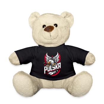 Polska Poland Eagle Emblem Flag Flag Gift - Teddy Bear - black - Front