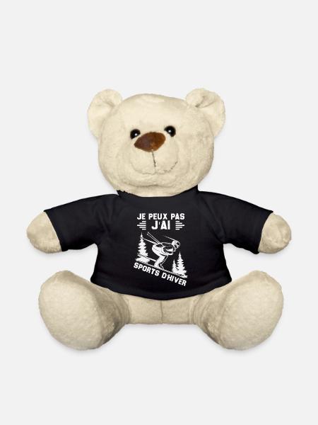 Ich kann keinen Wintersport treiben - Teddy - Schwarz