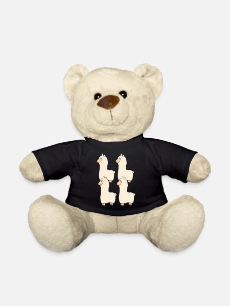 lama viererpack - Teddy - Schwarz