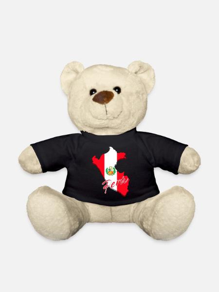 Drapeau du Pérou, carte drapeau du Pérou - Nounours - noir