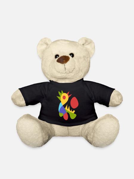 morning chicken bold abstract - Teddy Bear - black