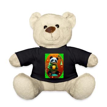 Cyber Panda mit Neon Zitrone - Teddy - Schwarz - Vorne