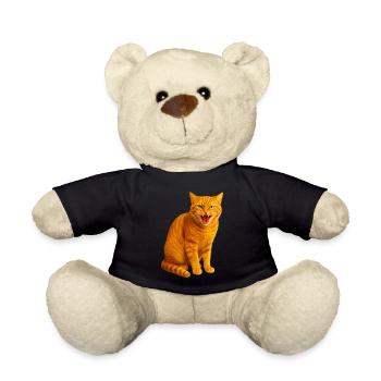 Fauchende orange getigerte Katze - Teddy - Schwarz - Vorne