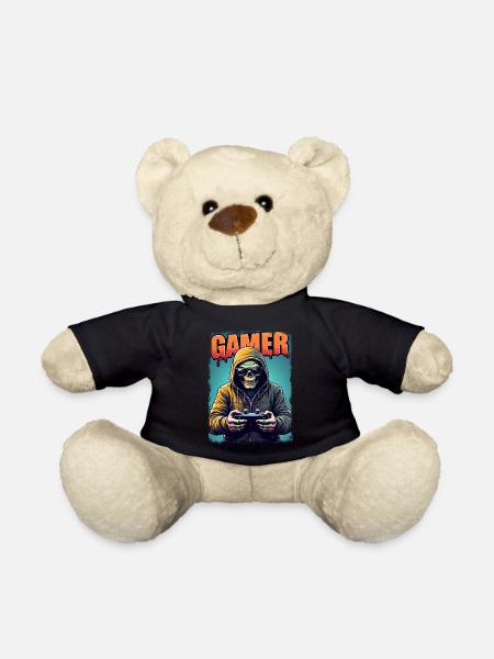 Zombie Gamer mit Kapuze & Controller - Teddy - Schwarz
