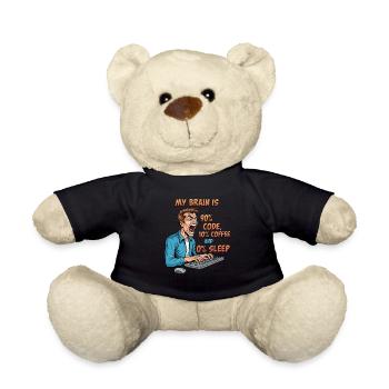 0% Schlaf: Code & Kaffee Power! - Teddy - Schwarz - Vorne