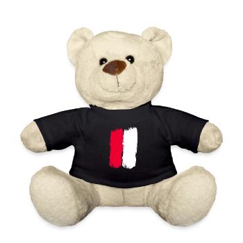Red White White Red T Shirt - Teddy Bear - black - Front