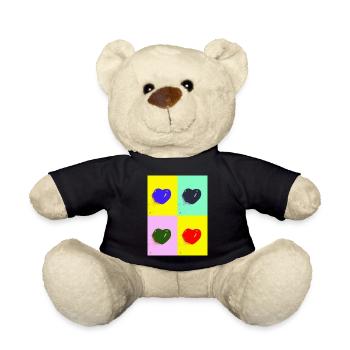 Pop art heart - Teddy Bear - black - Front