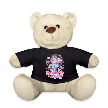 😻 Stylish Kitten - Too Fast To Log Off - - Teddy Bear - black - Front
