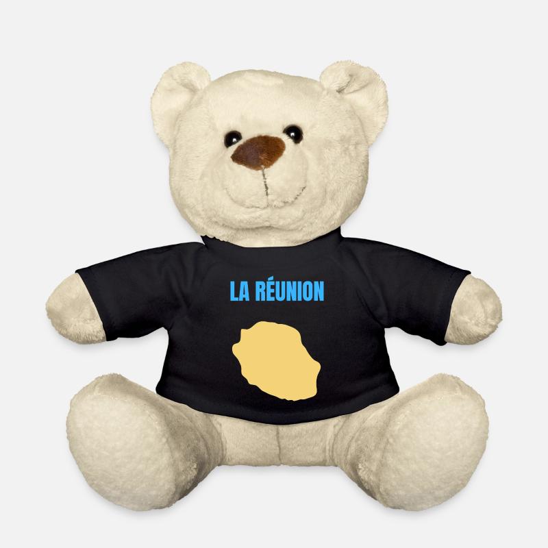 Reunion Island Golden Map T-shirt - Teddy Bear - black