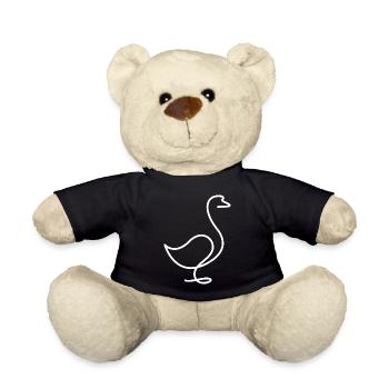 Duck or Goose Sketch – Minimalist Motif - Teddy Bear - black - Front